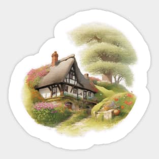 Country house in a hillside Sticker